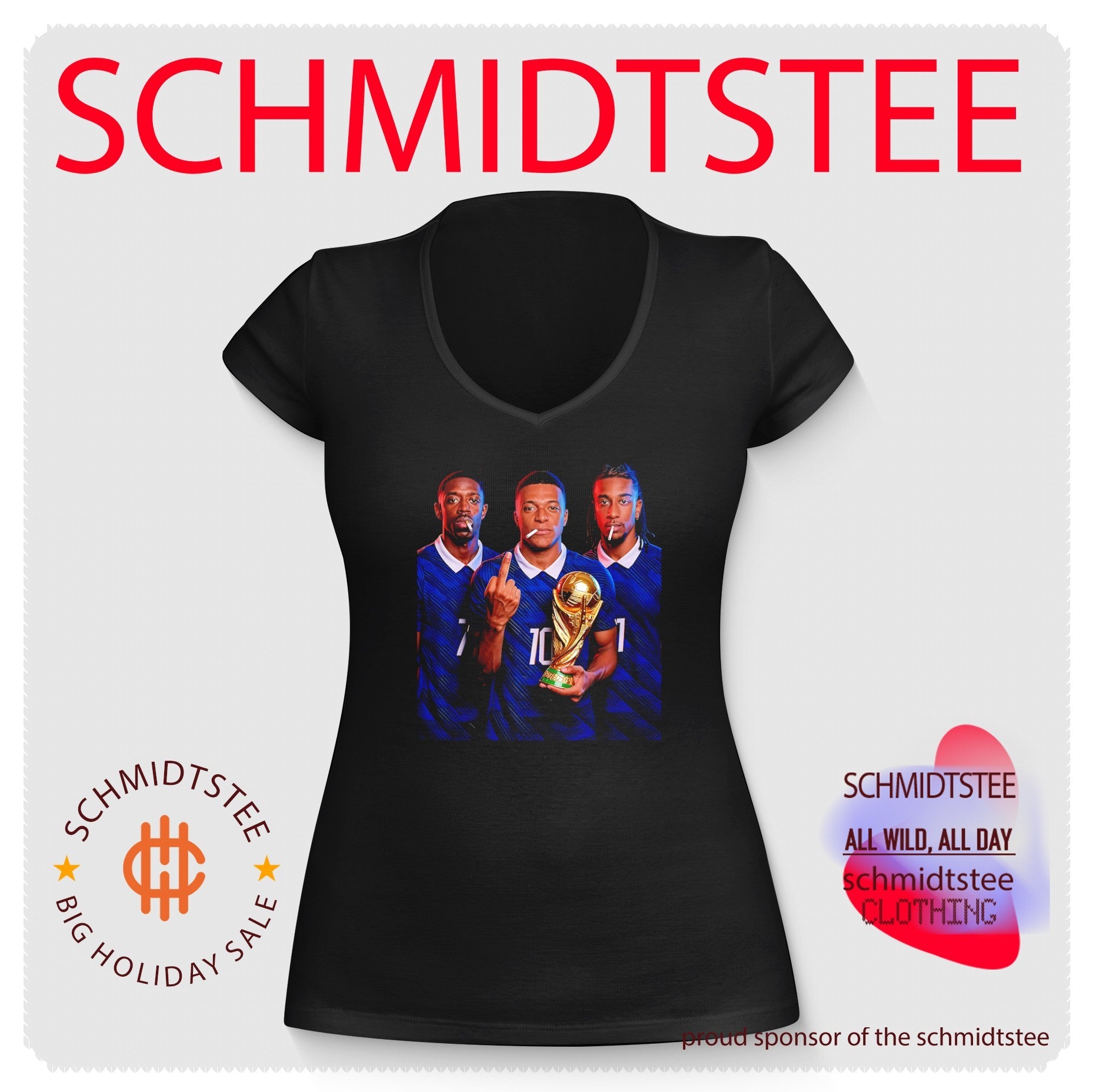 Ousmane Dembélé Kylian Mbappé and Michael Olise France National Team Middle Finger shirt