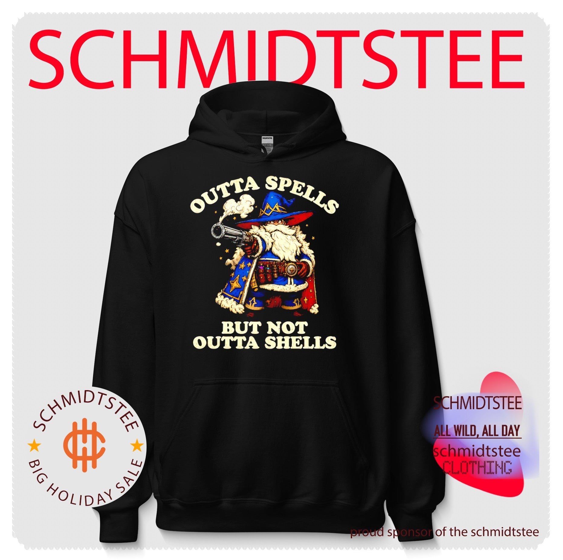 Outta Spells but Not Outta Shells Wizard with Shotgun shirt
