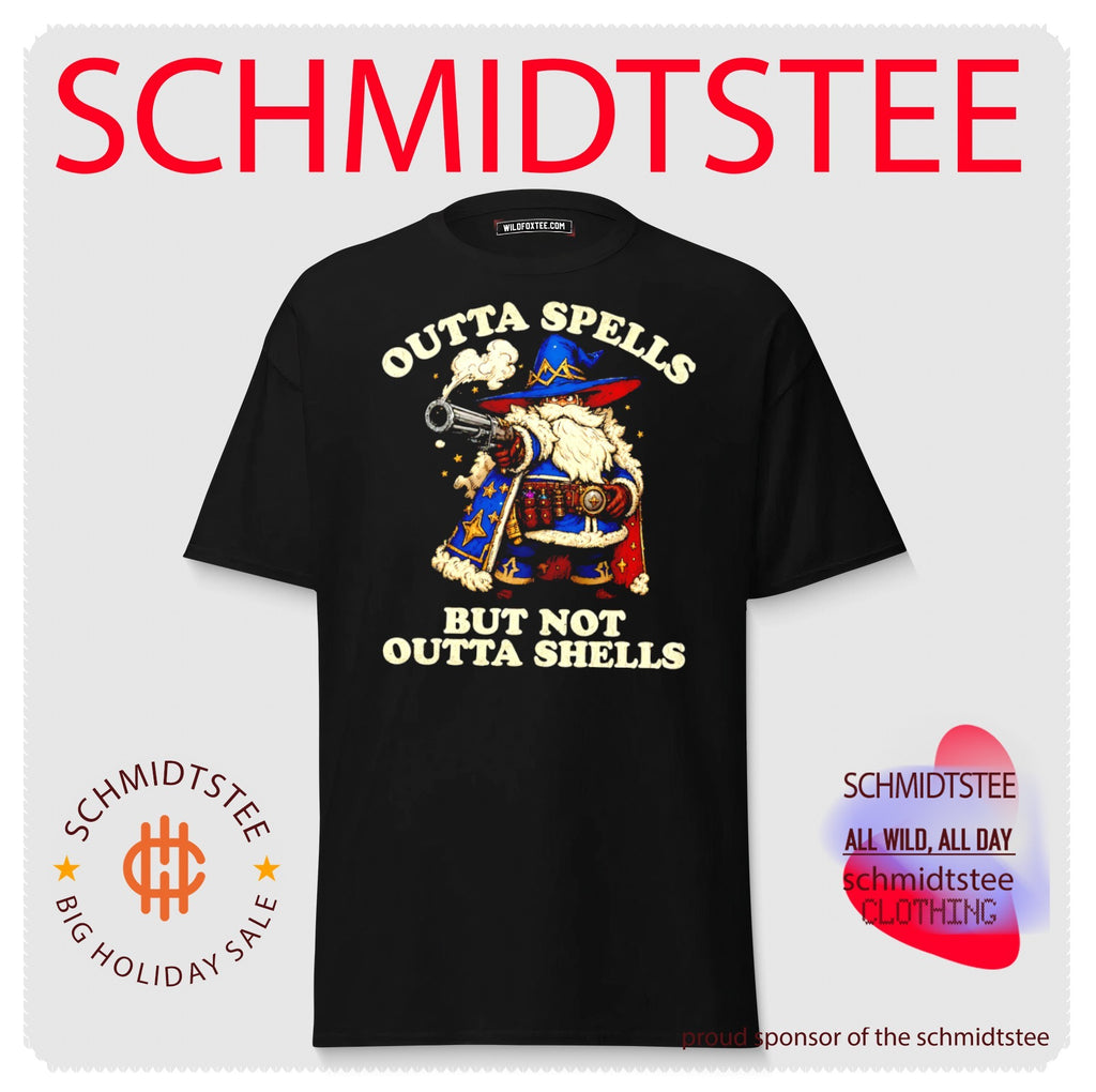 Outta Spells but Not Outta Shells Wizard with Shotgun shirt