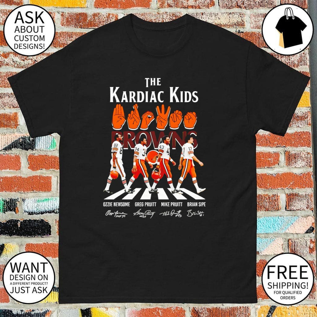 Ozzie Newsome Greg Pruitt Mike Pruitt Brian Sipe The Kardiac Kids Browns Abbey Road shirt