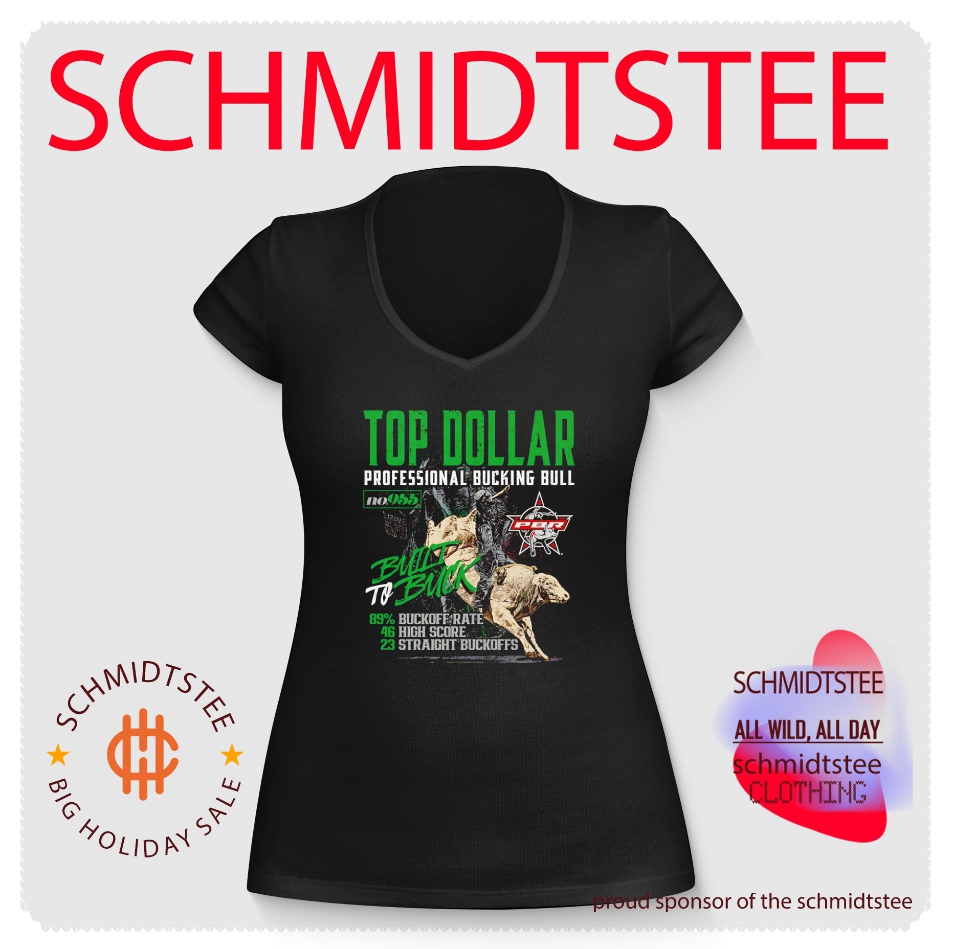 PBR Top Dollar Built to Buck Professional Bucking Bull shirt