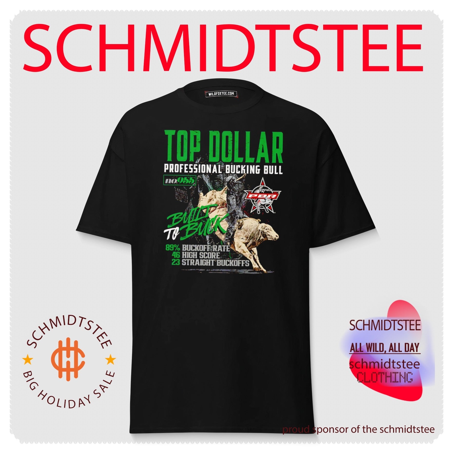 PBR Top Dollar Built to Buck Professional Bucking Bull shirt