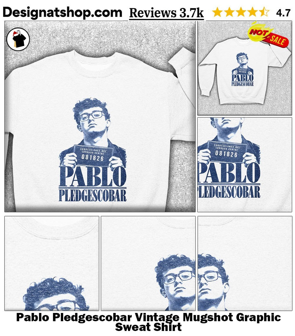 Pablo Pledgescobar Vintage Mugshot Graphic shirt