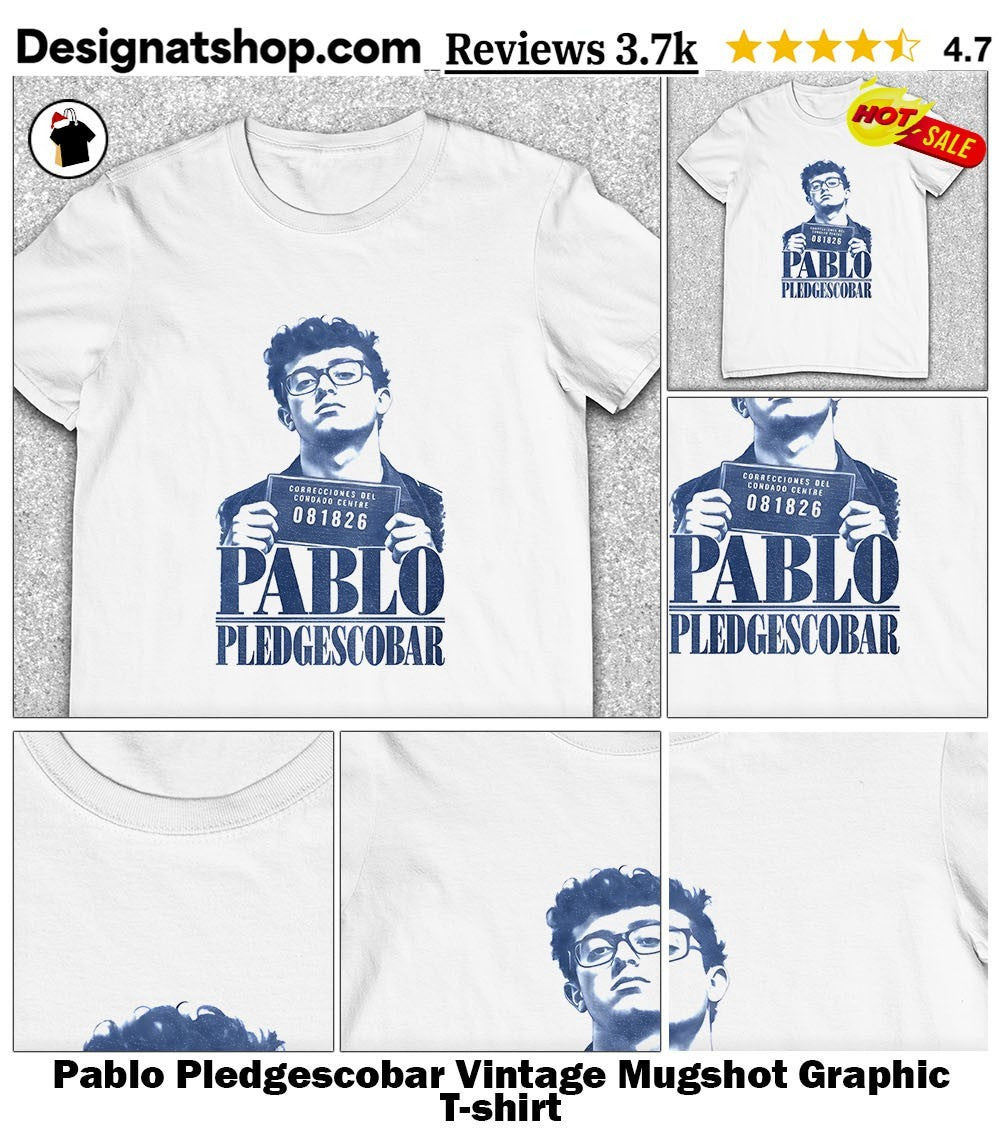 Pablo Pledgescobar Vintage Mugshot Graphic shirt