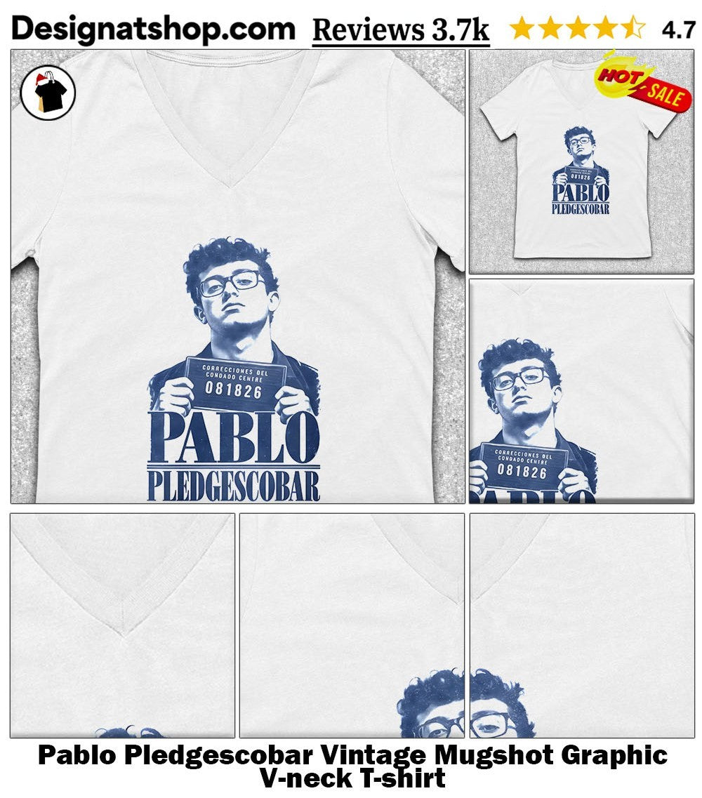 Pablo Pledgescobar Vintage Mugshot Graphic shirt