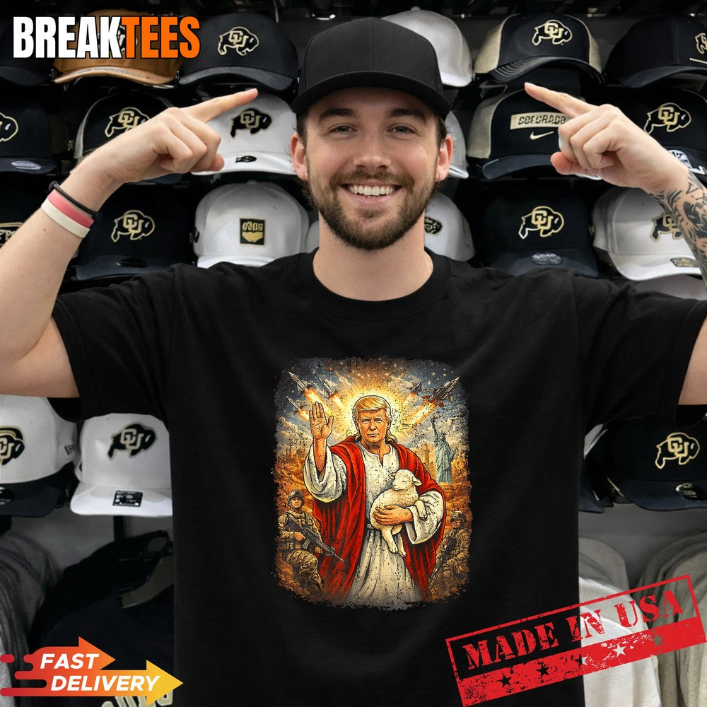 Patriotic Trump Jesus Christian Healer Savior Faith Freedom Shirt