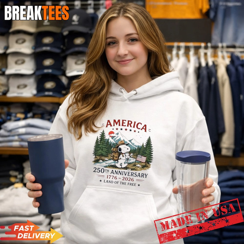Peanuts Snoopy America 250th Anniversary 1776 2026 Land Of The Free T-Shirt