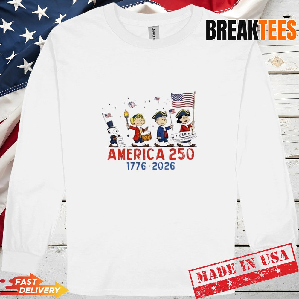 Peanuts Snoopy And Friends America 250 1776 2026 T-Shirt