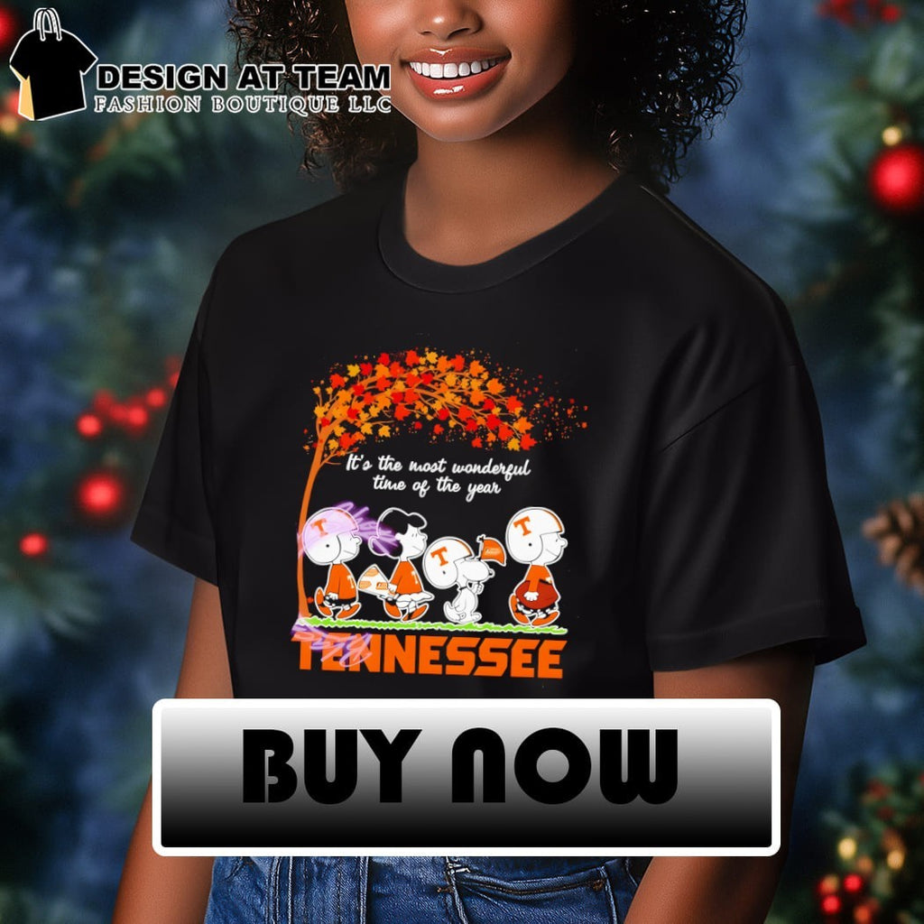 Peanuts character walking Tennessee Fall Football it’s the most wonderful time of the year shirt