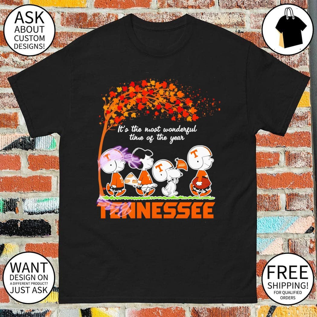 Peanuts character walking Tennessee Fall Football it’s the most wonderful time of the year shirt