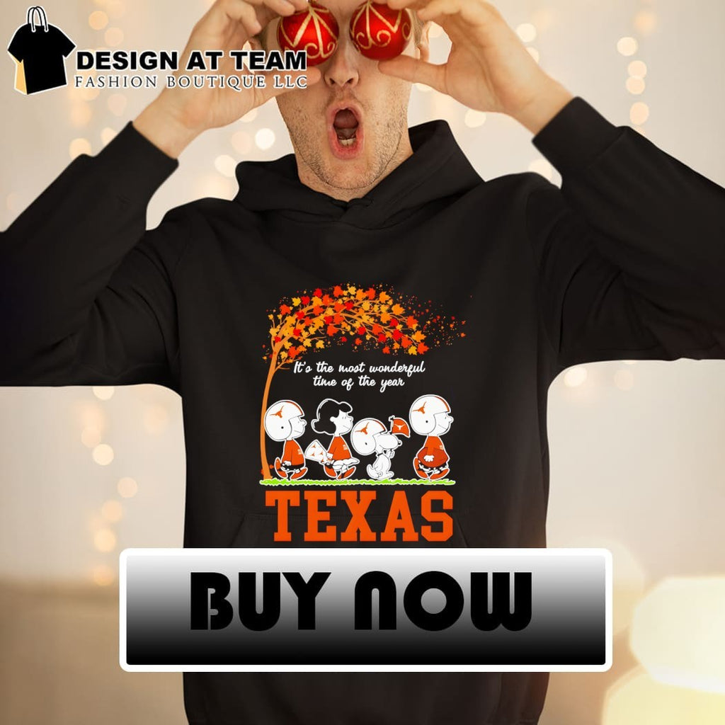 Peanuts character walking Texas Longhorn Football it’s the most wonderful time of the year shirt