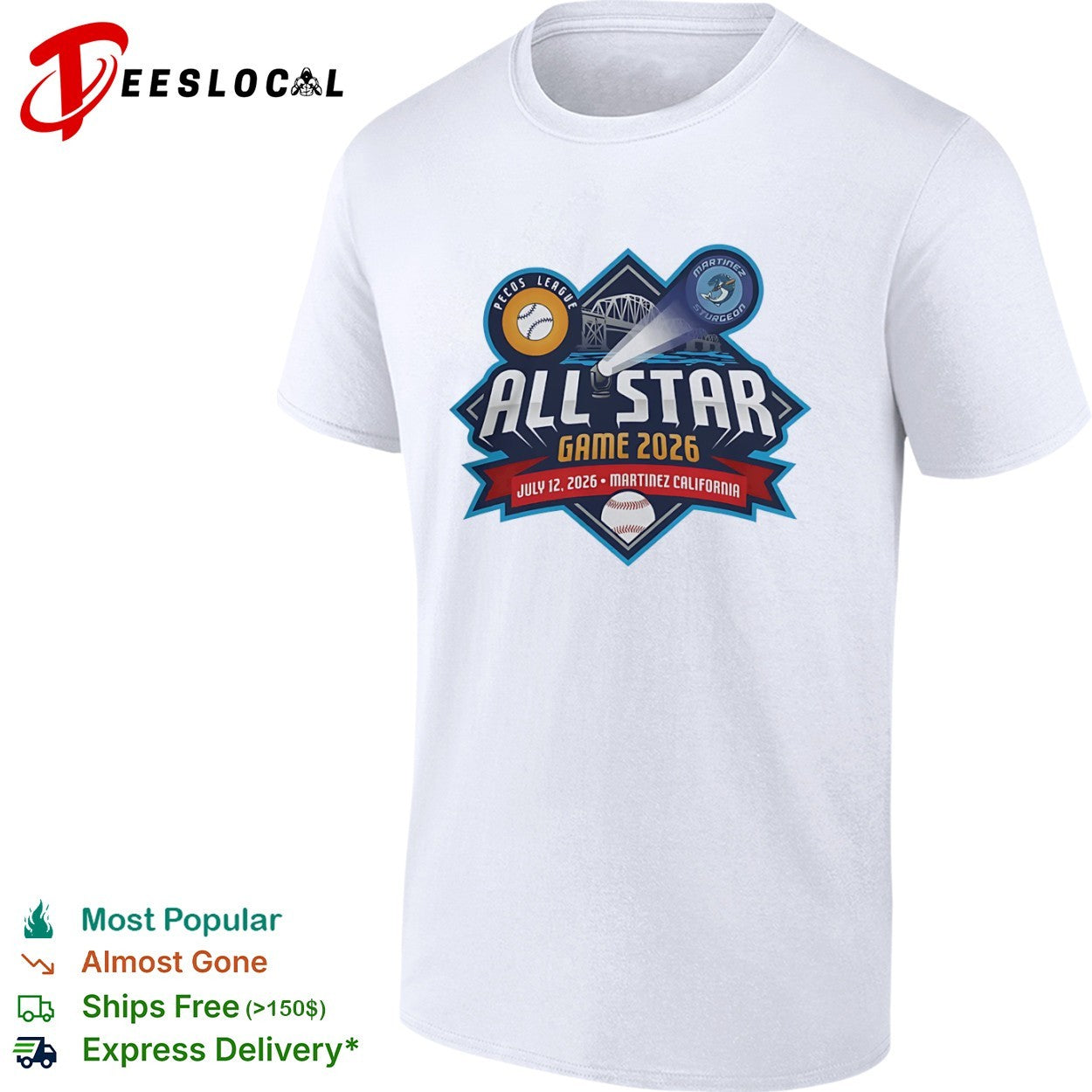 Pecos League All Star Game 2026 July 12 Martinez California shirt