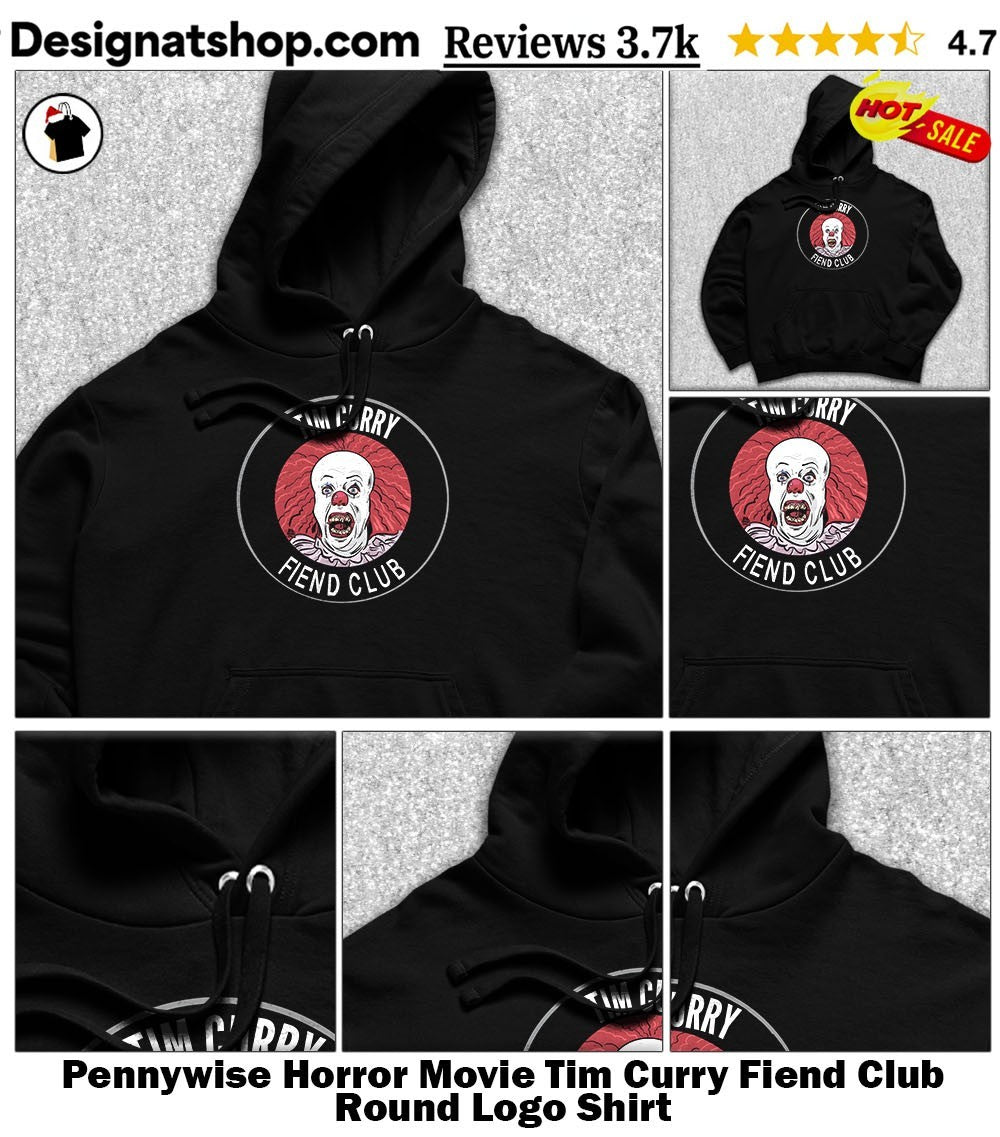 Pennywise Horror Movie Tim Curry Fiend Club Round Logo Shirt