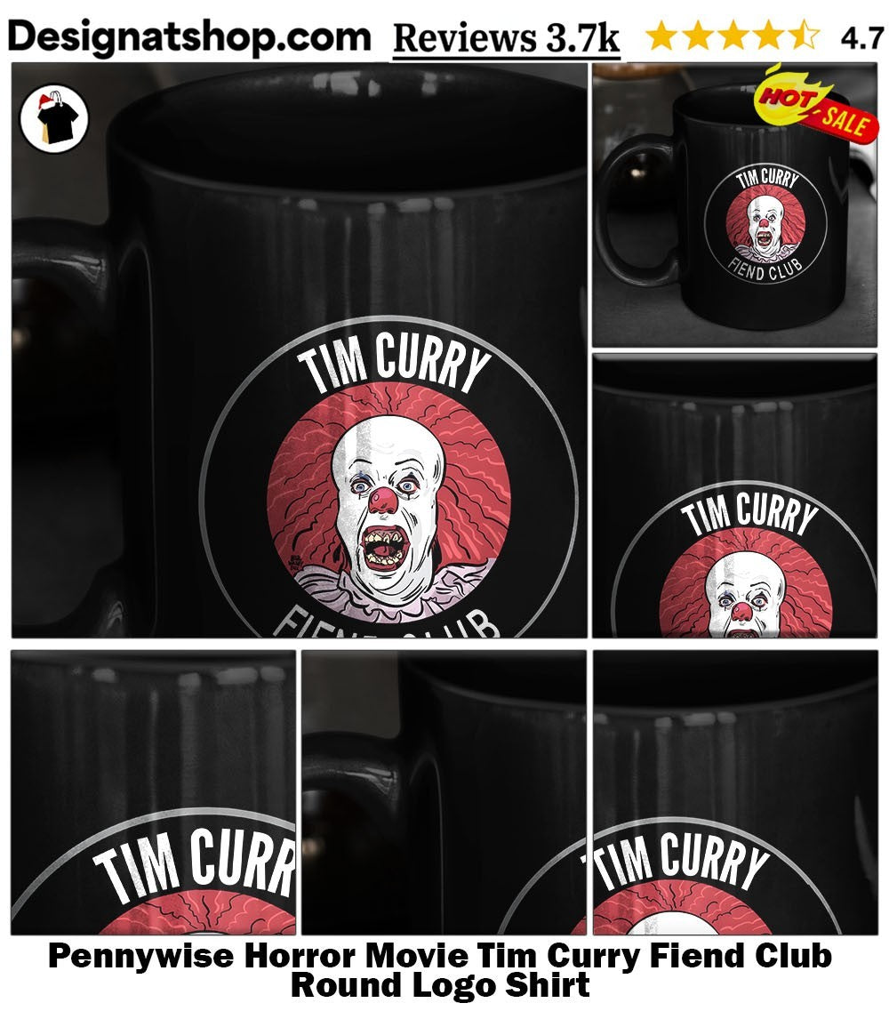 Pennywise Horror Movie Tim Curry Fiend Club Round Logo Shirt