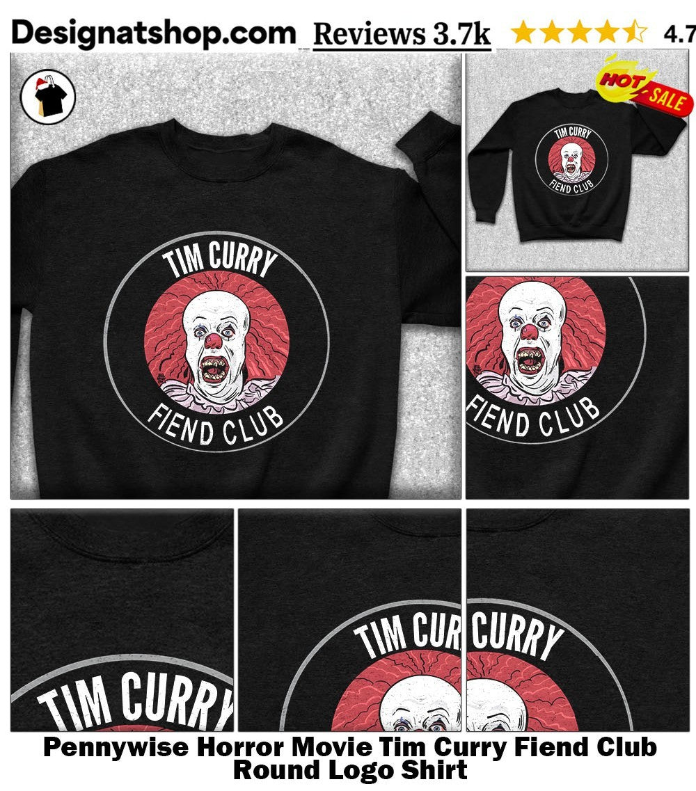 Pennywise Horror Movie Tim Curry Fiend Club Round Logo Shirt