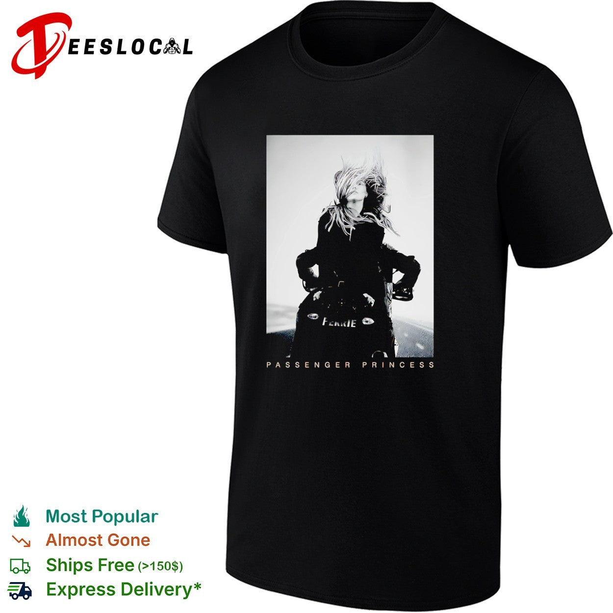 Perrie passenger princess motorcycle rider shirt