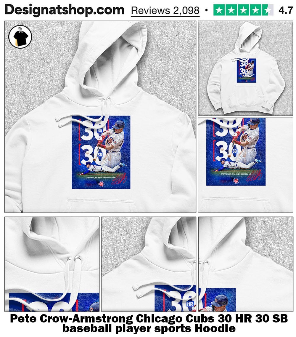 Pete Crow-Armstrong Chicago Cubs 30 HR 30 SB baseball player sports shirt