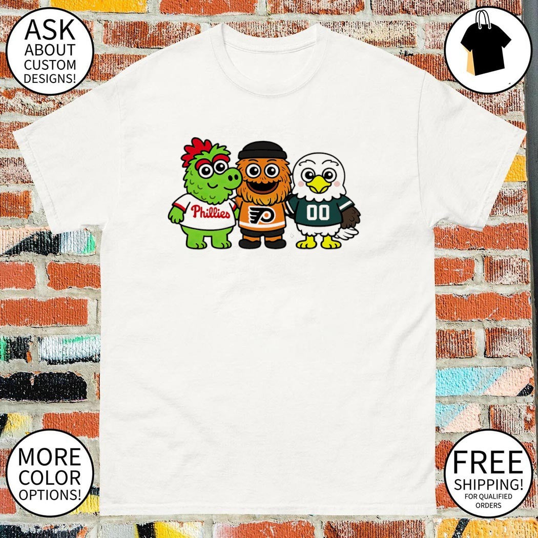 Phanatic,Gritty and Swoop Philly sports cute mascot shirt