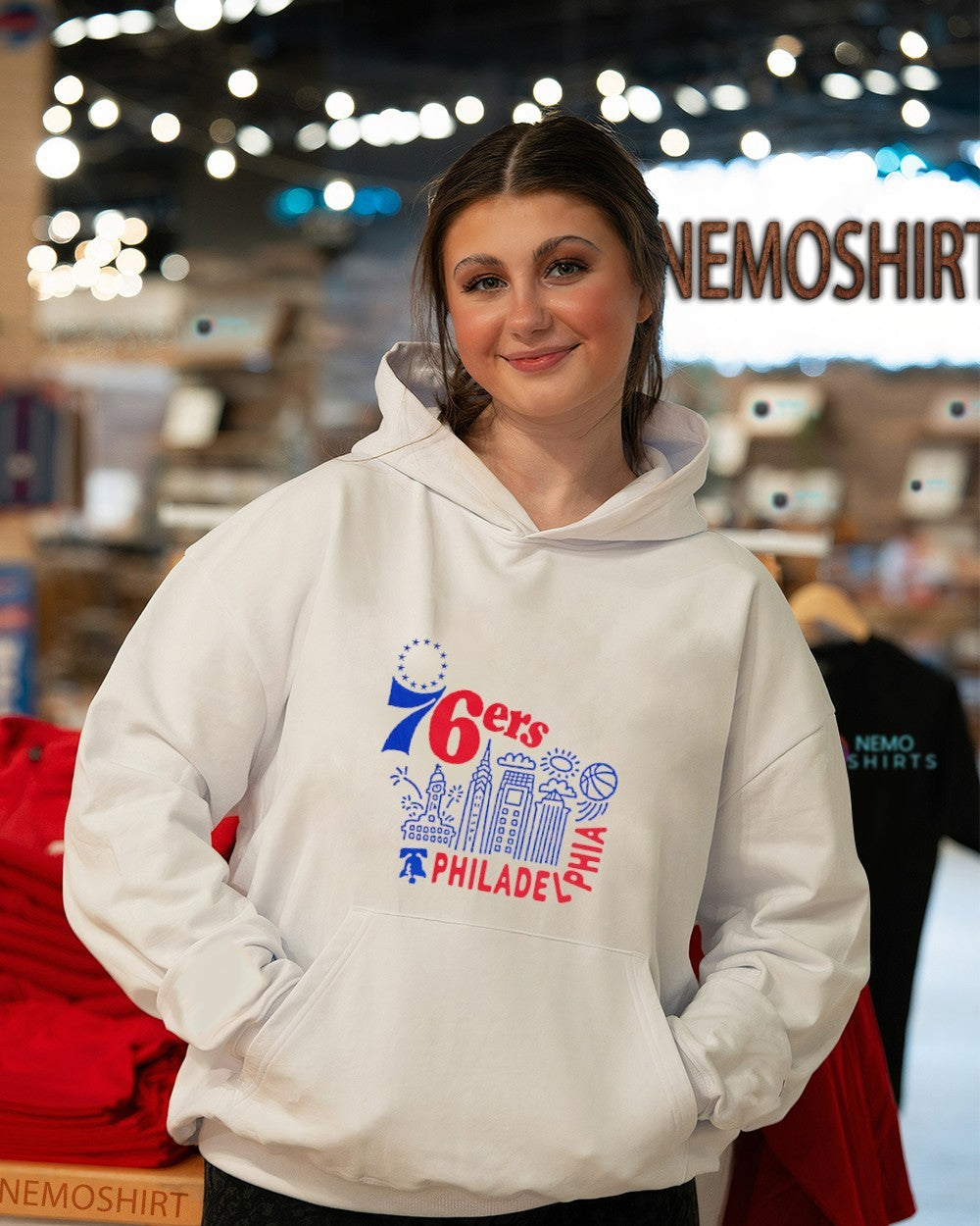 Philadelphia 76ers basketball city building shirt