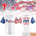 Philadelphia Phillies America250 4th Of July Custom Jersey