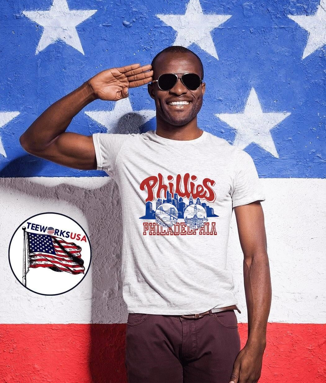 Phillies Philadelphia Walt Whitman Bridge City Hall shirt
