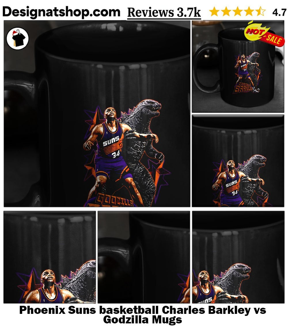 Phoenix Suns basketball Charles Barkley vs Godzilla shirt