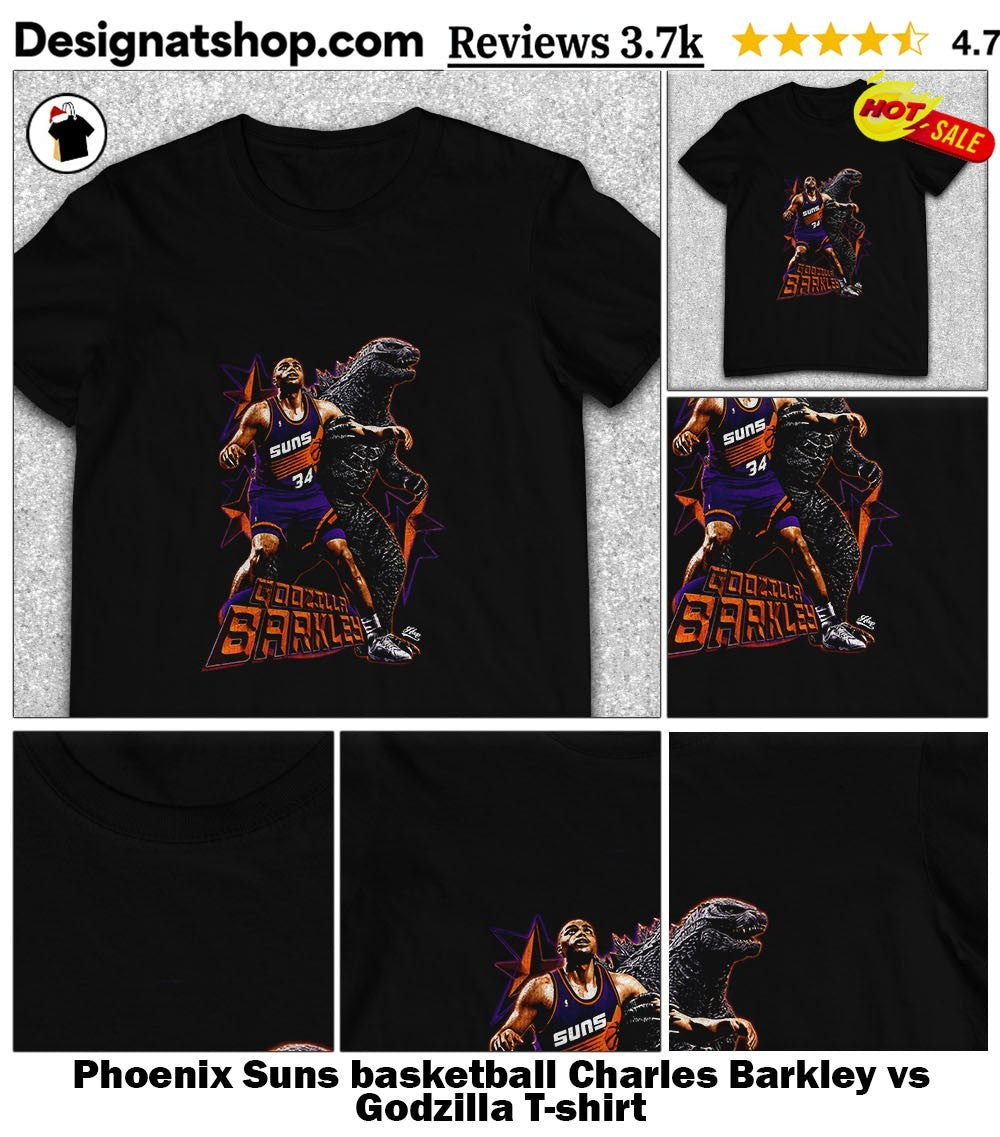 Phoenix Suns basketball Charles Barkley vs Godzilla shirt