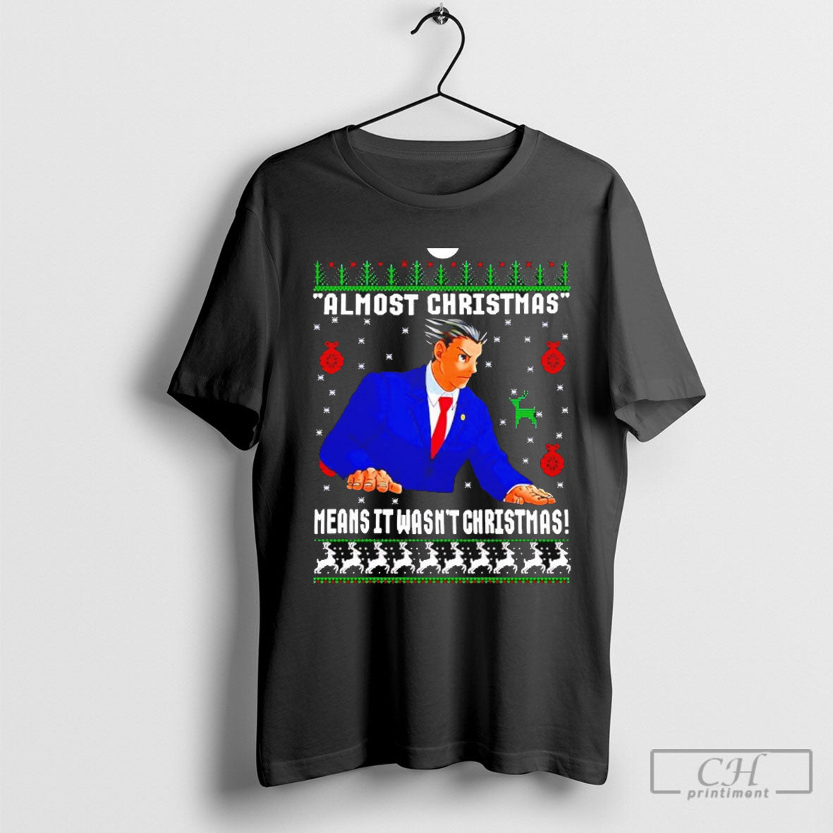 Phoenix Wright Ace Attorney Almost Christmas Means It Wasnt Christmas Orament Black