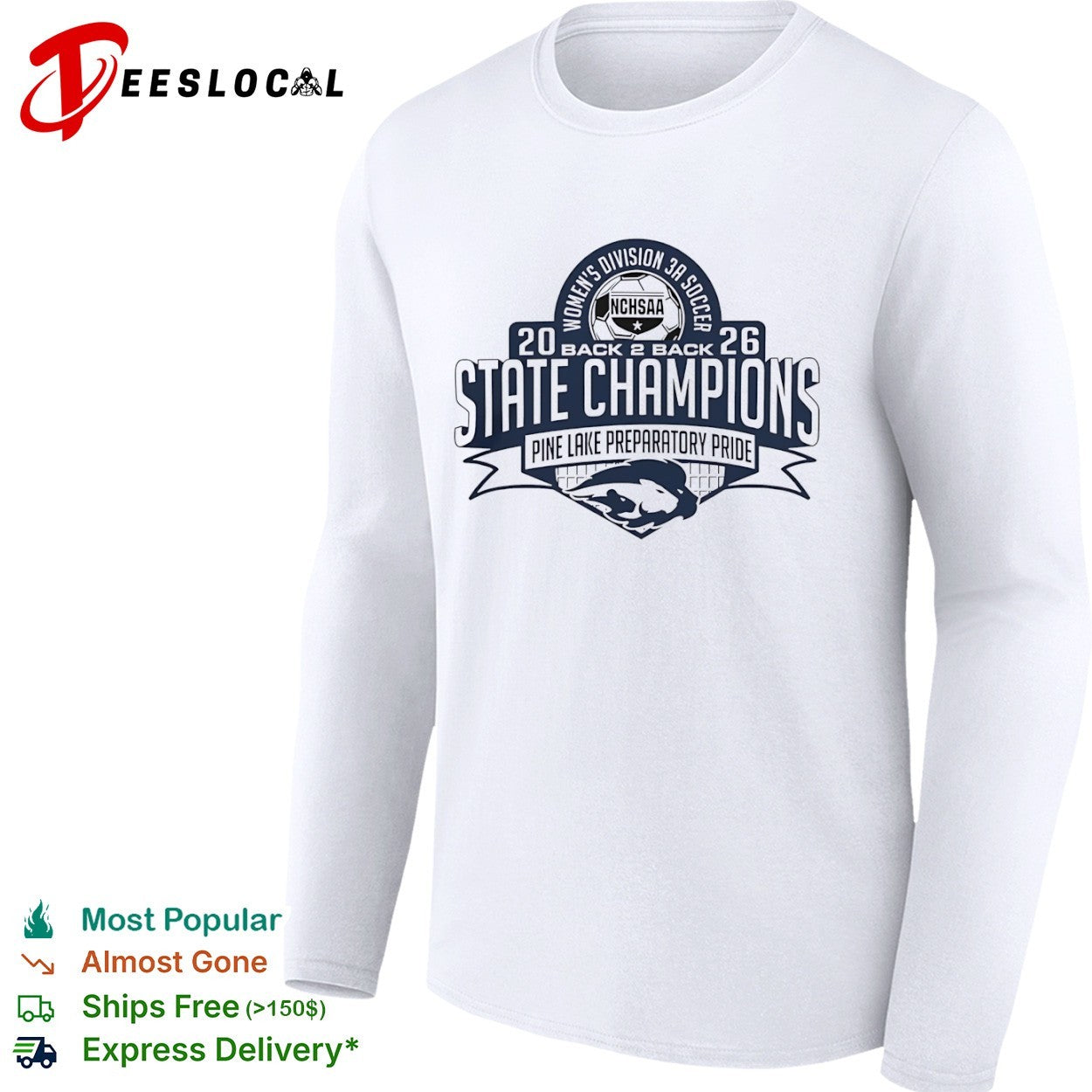 Pine Lake Preparatory Pride 2026 NCHSAA Division 3A Soccer State Champions shirt