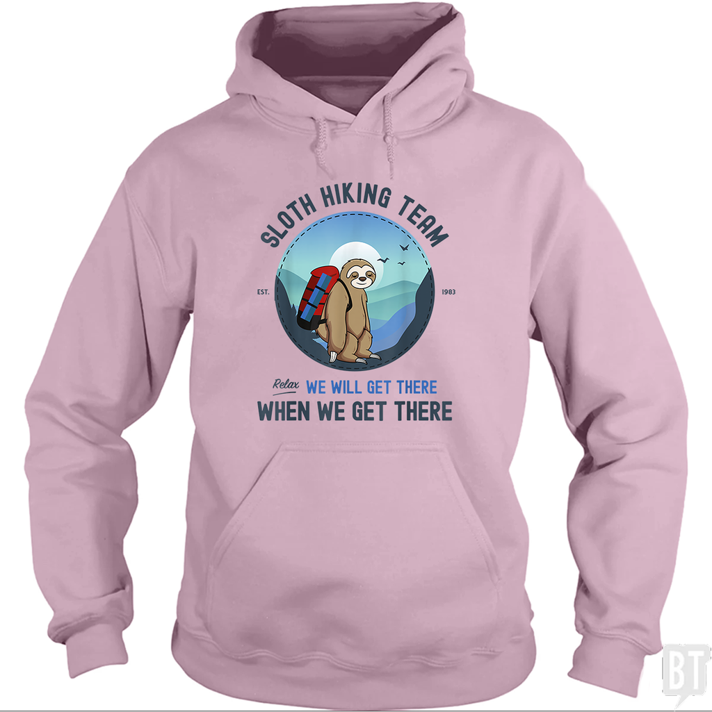 Funny Sloth Hiking Team Hoodie