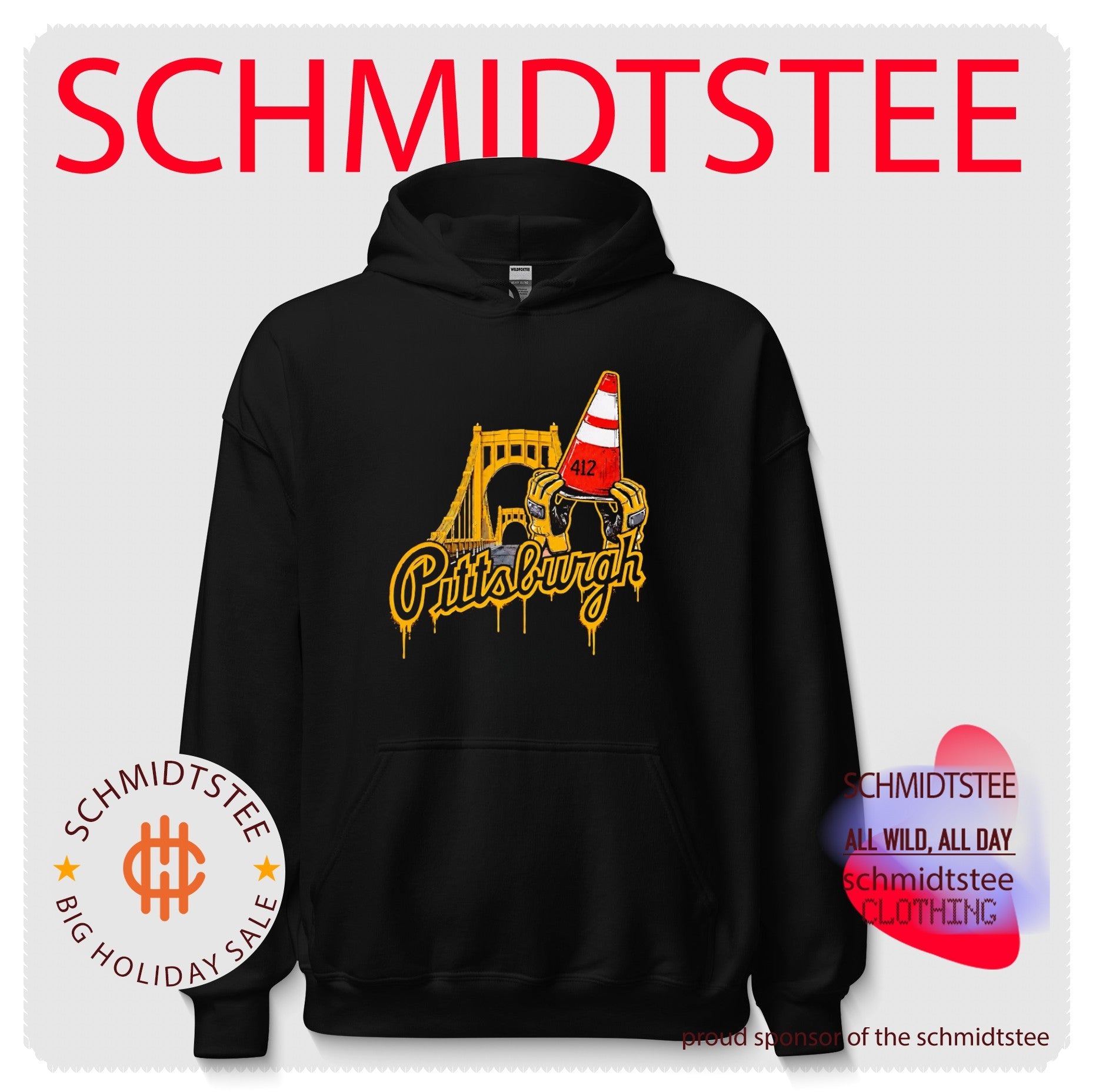 Pittsburgh 412 Construction Cone and Bridge shirt