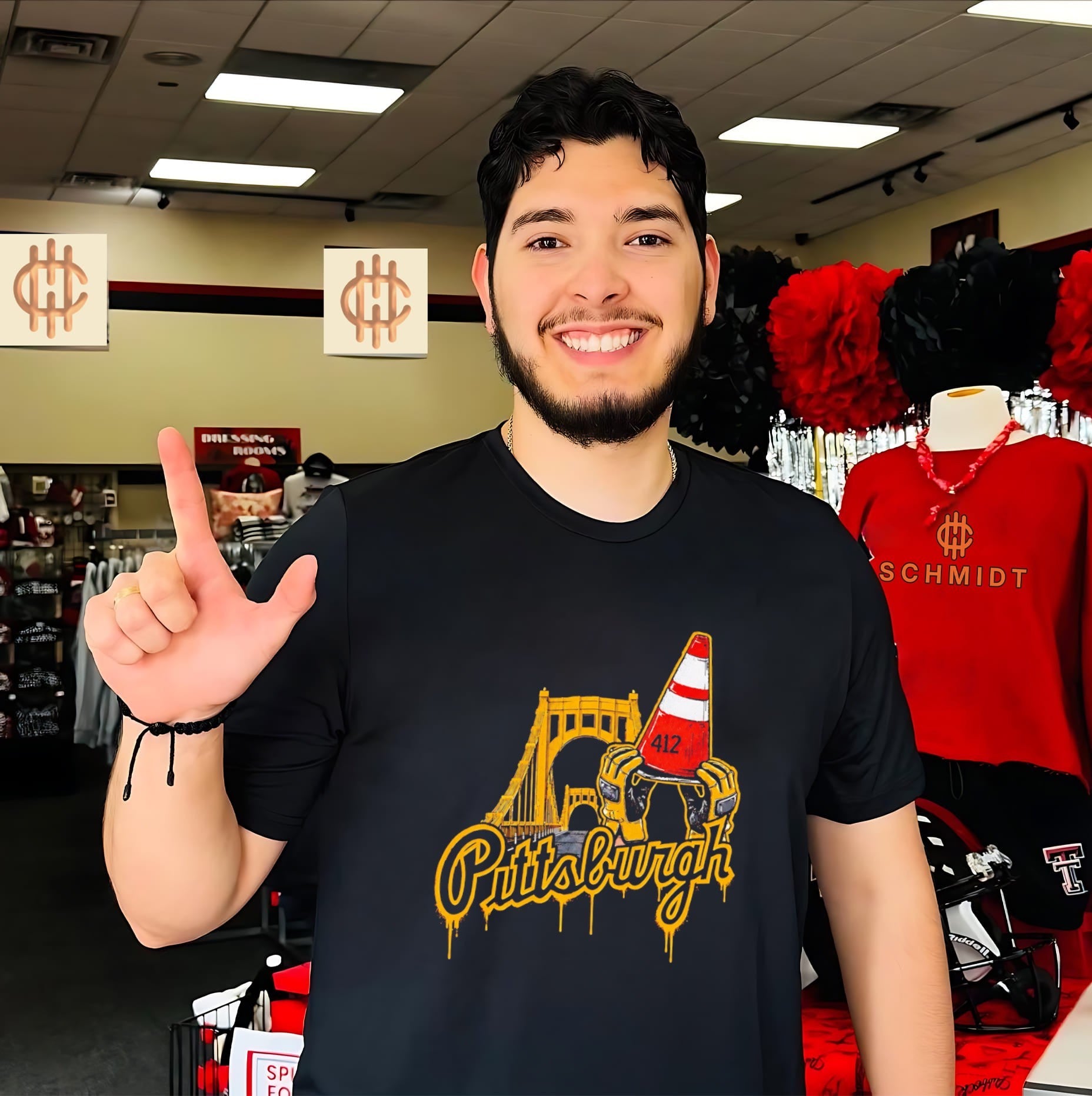Pittsburgh 412 Construction Cone and Bridge shirt