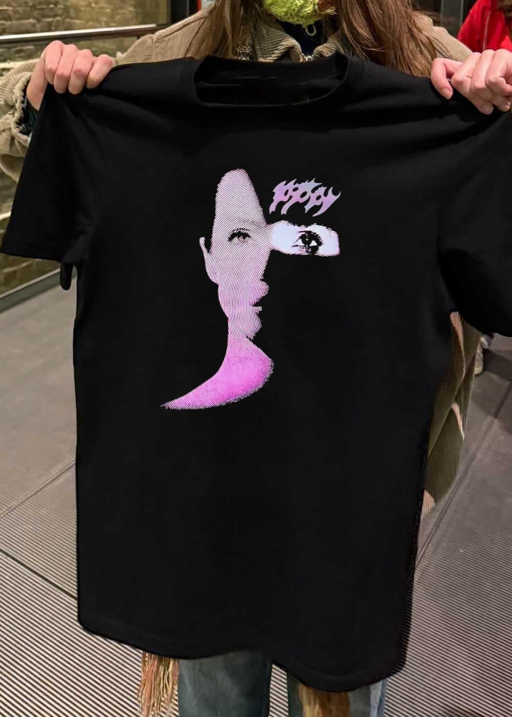 Poppy Portrait Abstract Graphic Pink T-Shirt