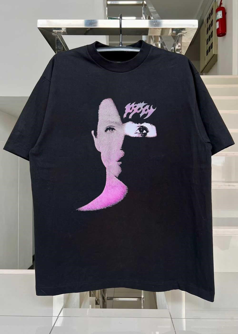 Poppy Portrait Abstract Graphic Pink T-Shirt