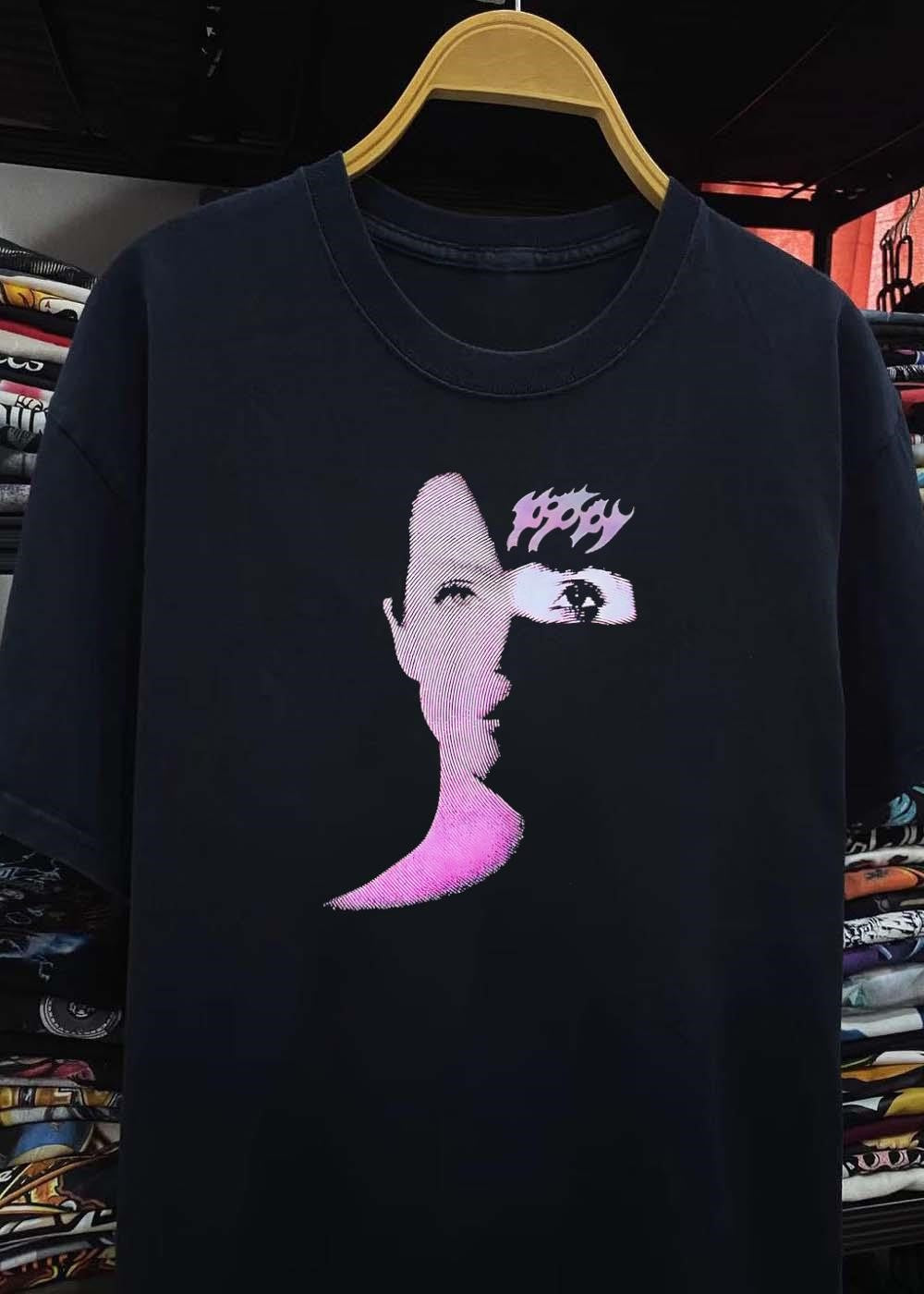 Poppy Portrait Abstract Graphic Pink T-Shirt
