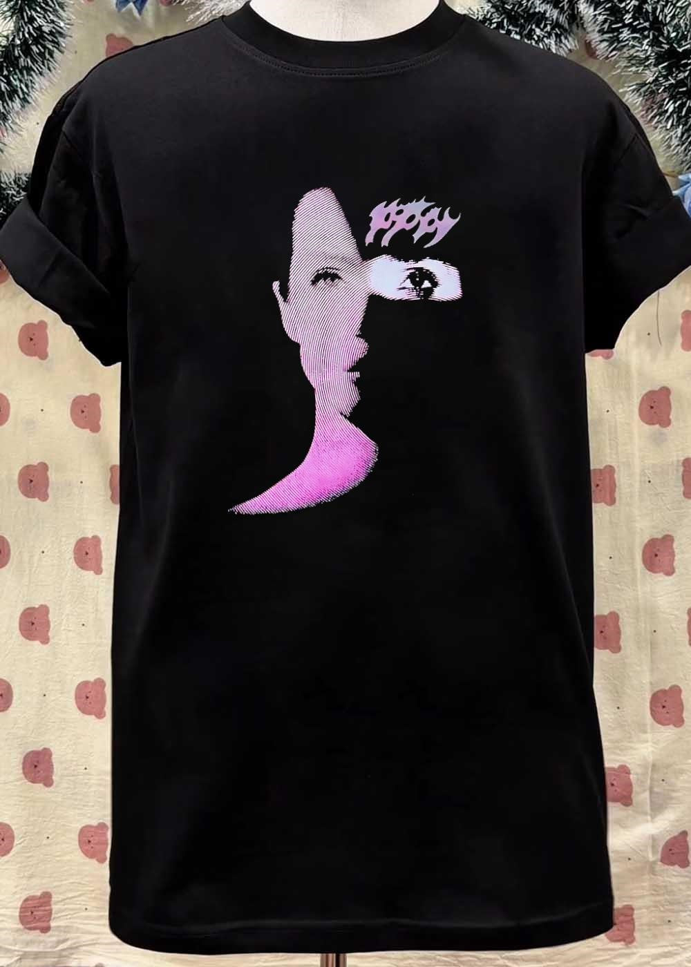 Poppy Portrait Abstract Graphic Pink T-Shirt