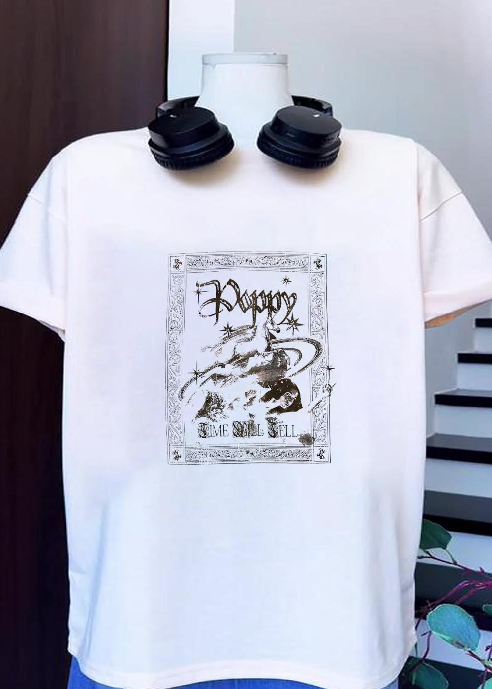Poppy Time Will Tell Unicorn Celestial Aesthetic Graphic Unisex T-Shirt