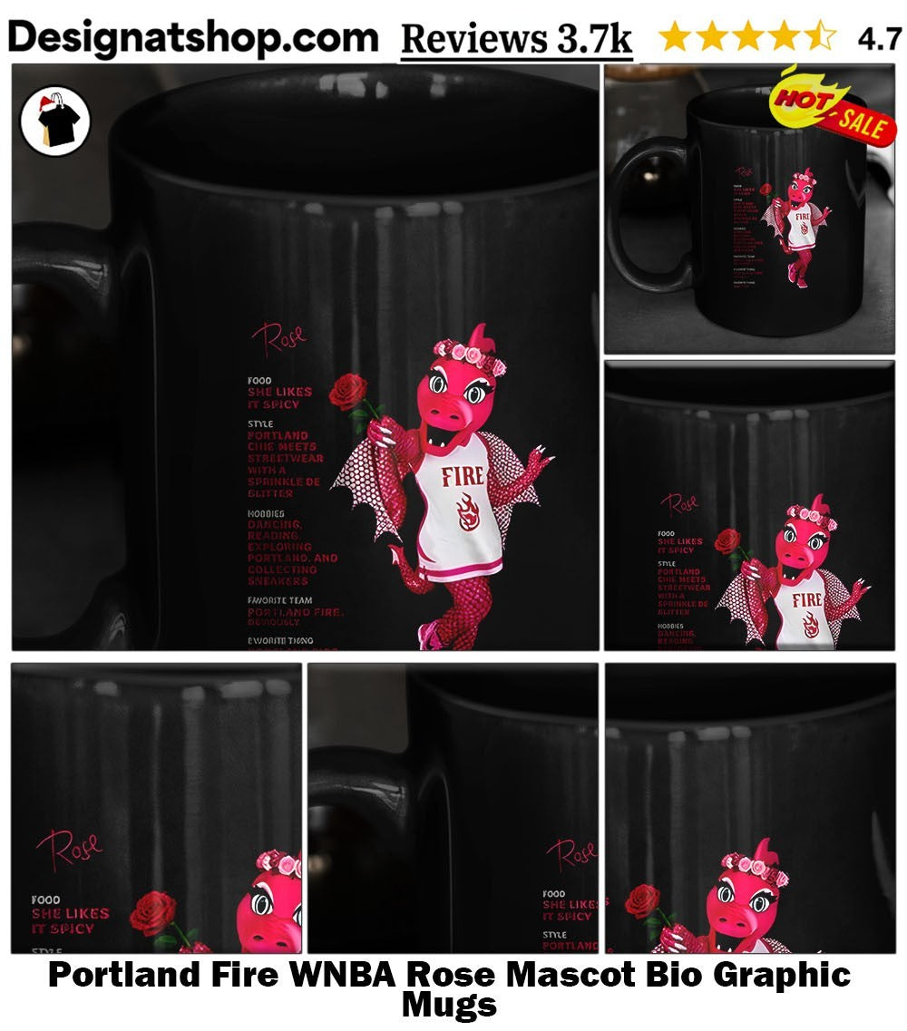 Portland Fire WNBA Rose Mascot Bio Graphic shirt
