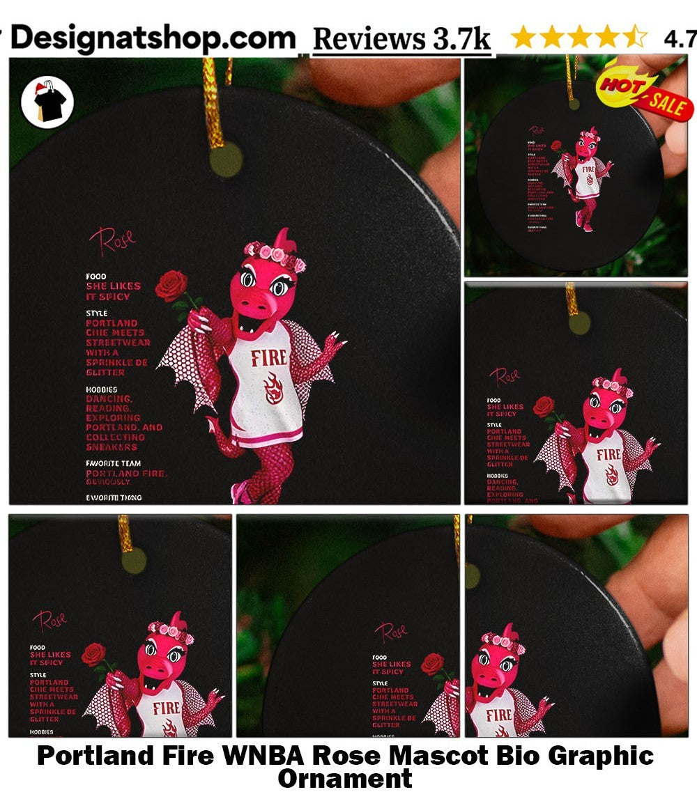 Portland Fire WNBA Rose Mascot Bio Graphic shirt