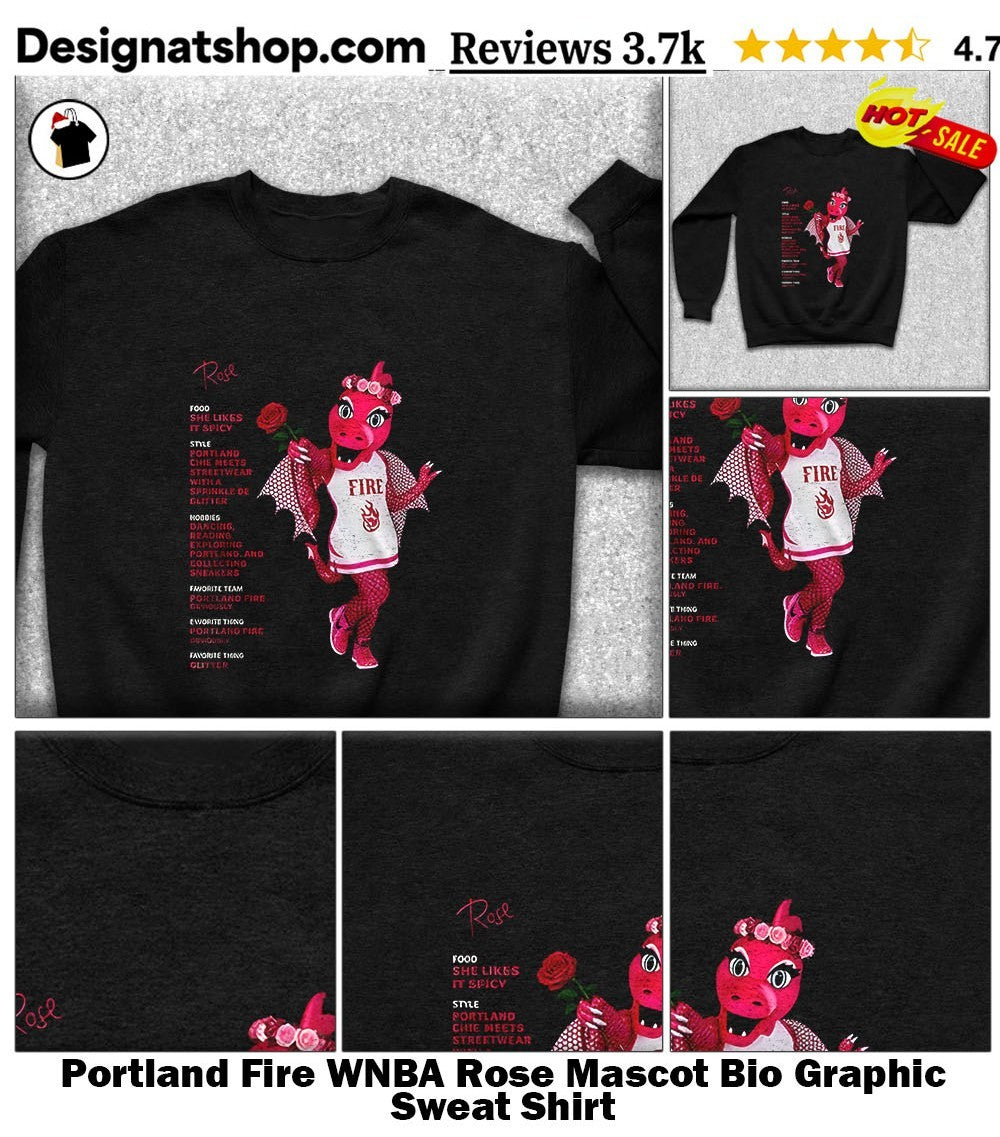 Portland Fire WNBA Rose Mascot Bio Graphic shirt