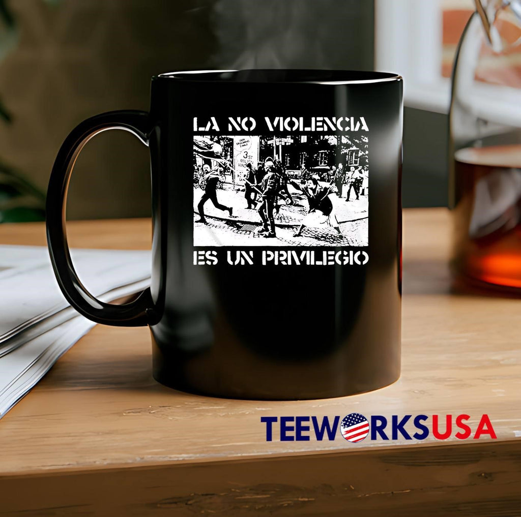 Premium La No Violencia Es Un Privilegio Protest Scene Stencil Art shirt