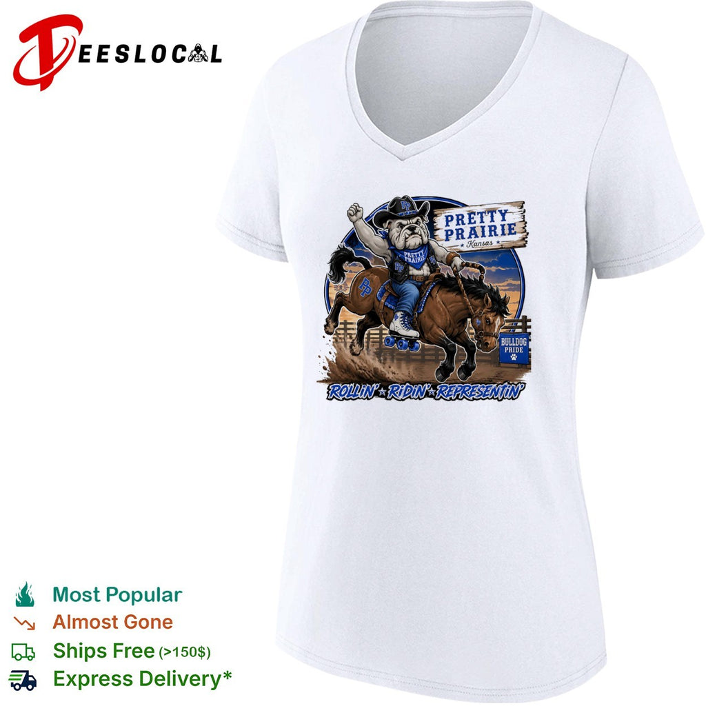 Pretty Prairie Kansas Bulldog Pride Rollin Ridin Representin shirt