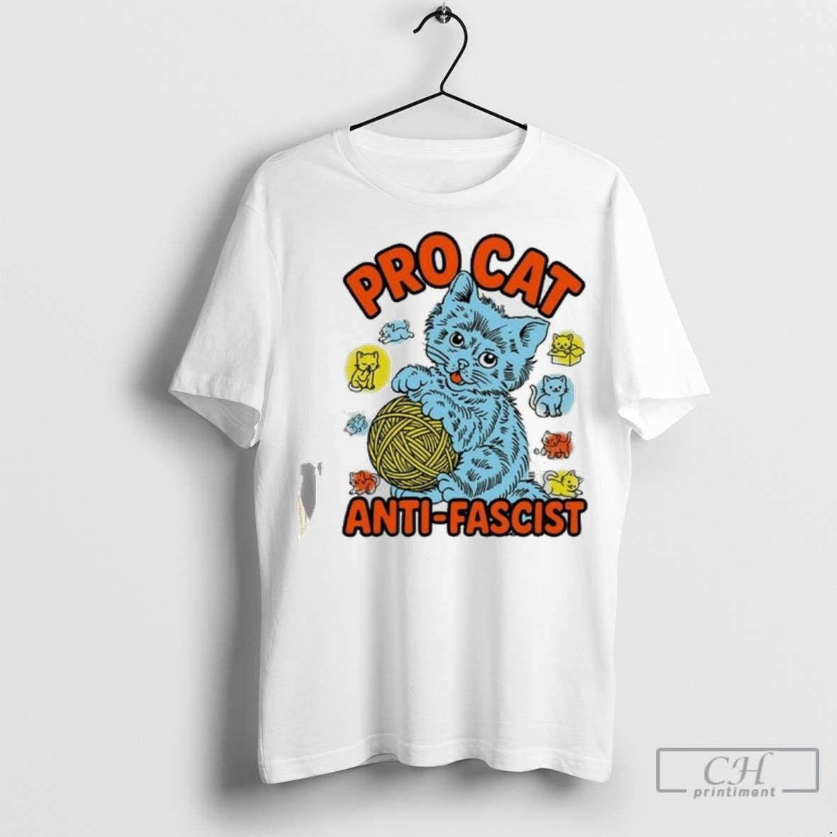 Pro Cat Anti Fascist Ladies T Shirt Jpg