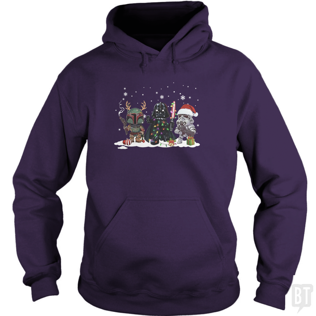 Boba Fett Darth Vader Stormtrooper Christmas Santa Hoodie