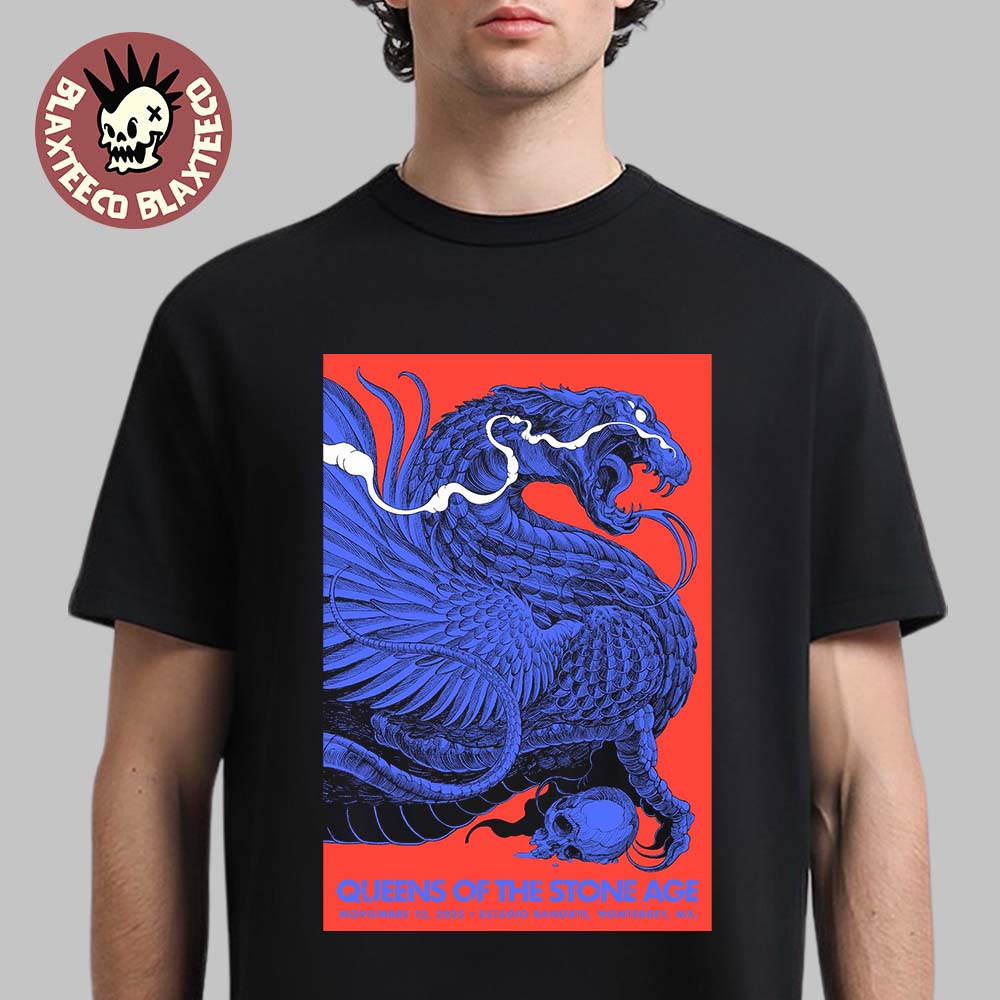 Queens Of The Stone Age Monterrey Mexico 2025 Event Poster At Estadio Banorte On November 12 2025 T-Shirt