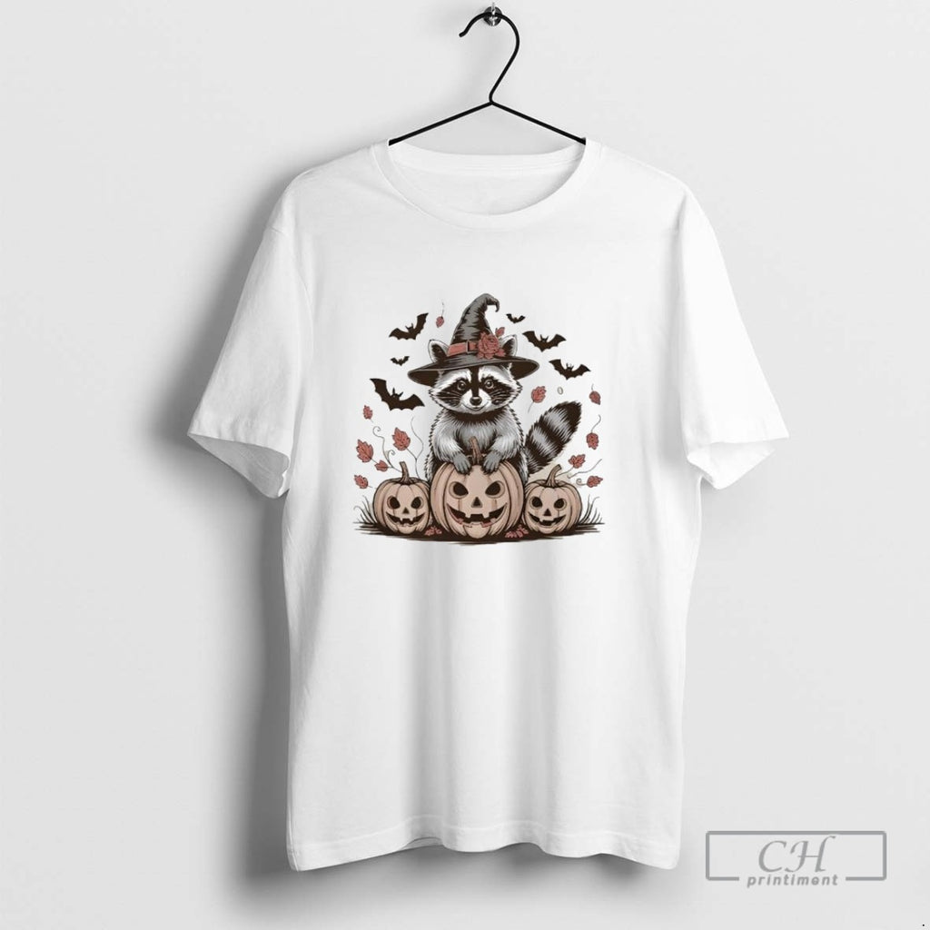 Raccoon Halloween Lover Retro Ladies