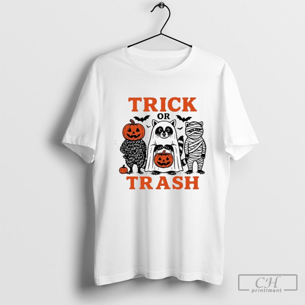 Raccoon Trick Or Trash Halloween Shirt Sweater