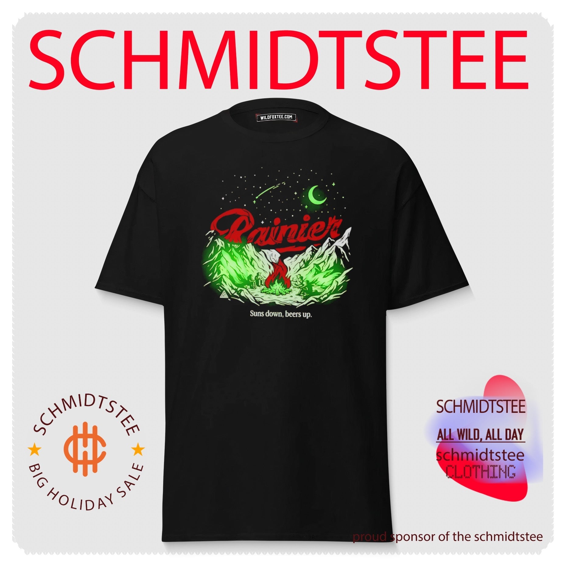 Rainier Beer Suns Down Beers Up Campfire shirt