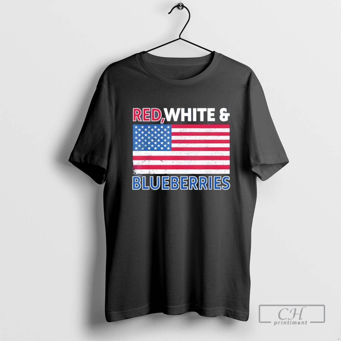 Red White And Blueberries Patriot Flag