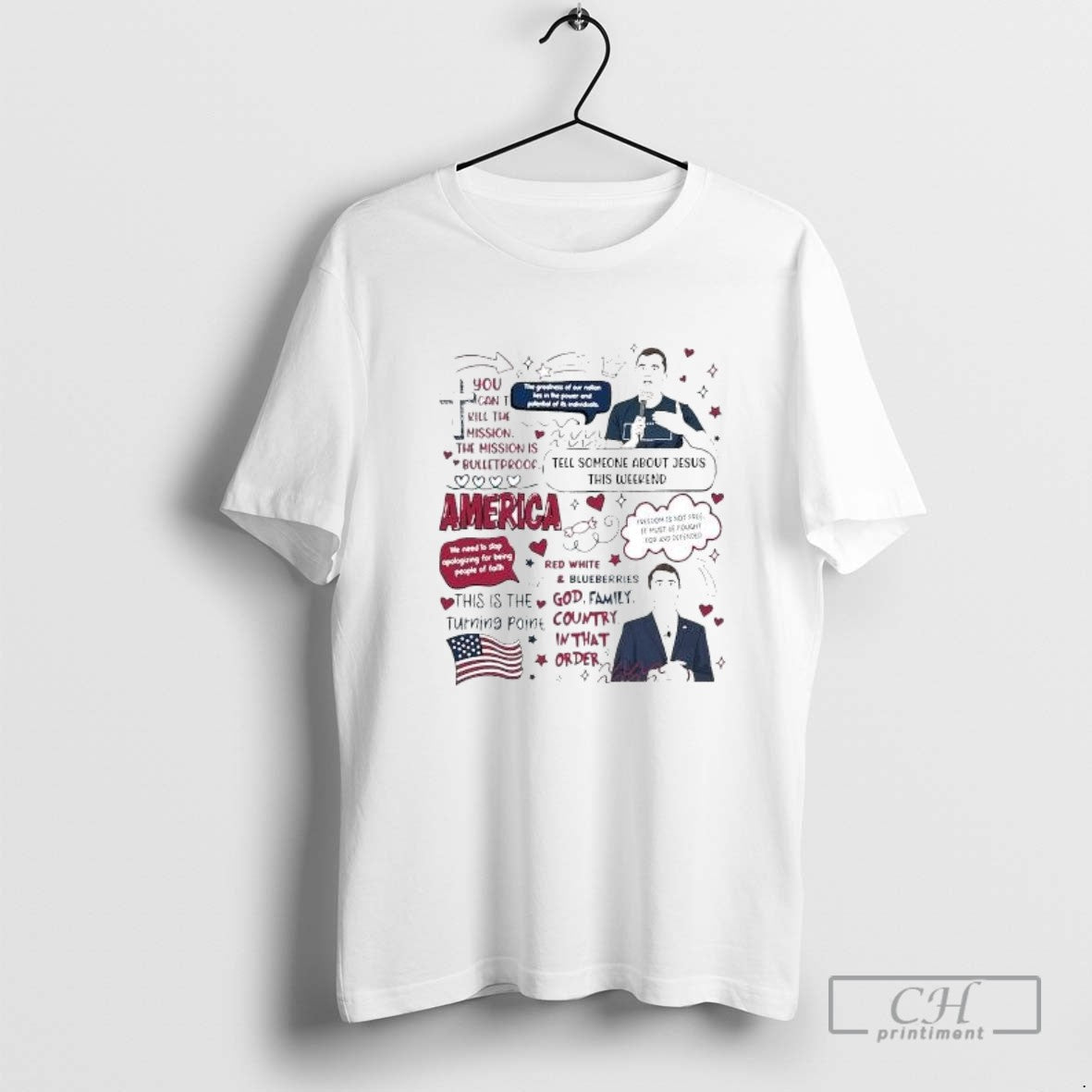 Red White And Blueberry Freedom Charlie Kirk Commemorative Tell Someone About Jesus This Weekend 2025